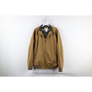 Orton Brothers Mens Size Medium Distressed Lined Full Zip Bomber Jacket Brown